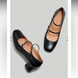 Madewell Nettie heeled strappy Mary Jane black